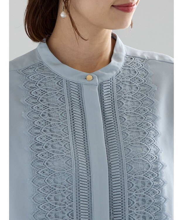 Te chichi フロントレースブラウス ブルー