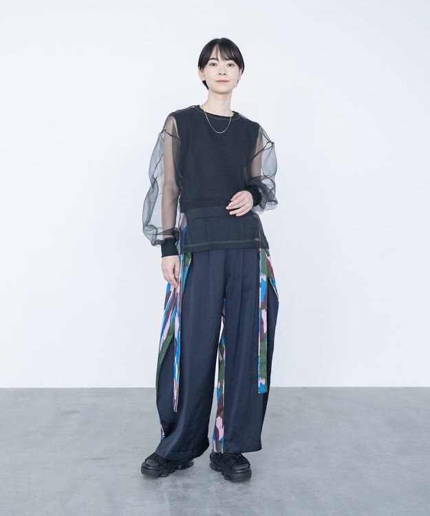 COQ 2WAY HALF LEAVES 前後2WAYパンツ ネイビー