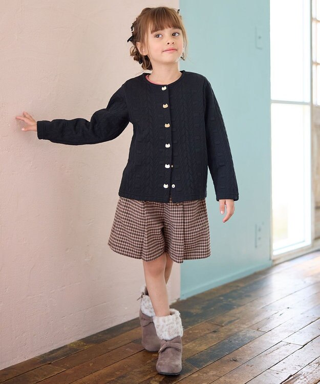 ANY KIDS チェックショートパンツ ブラウン