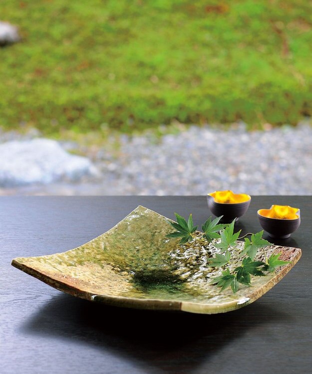 たち吉 【たち吉】松禄 角皿〈1枚〉 伊賀焼 グリーン