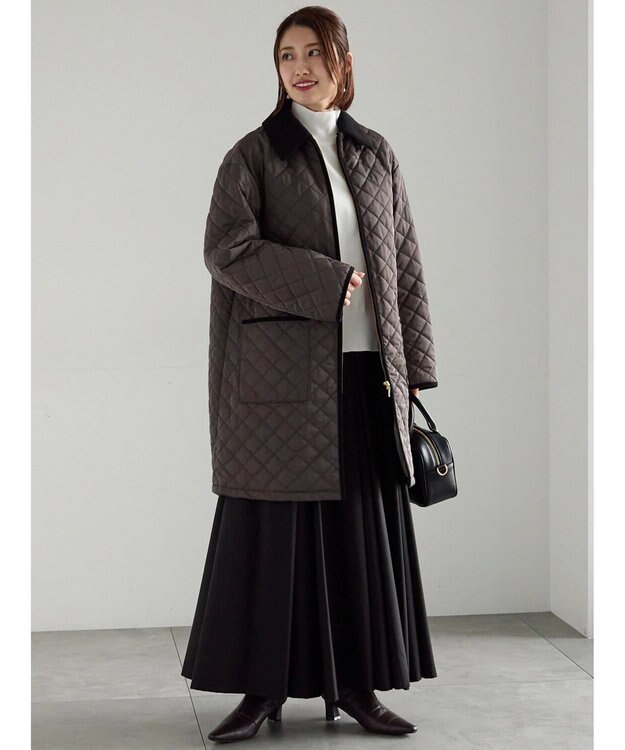 Te chichi キルティングミドルコート チャコールグレー