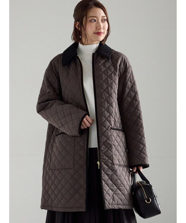 Te chichi キルティングミドルコート チャコールグレー