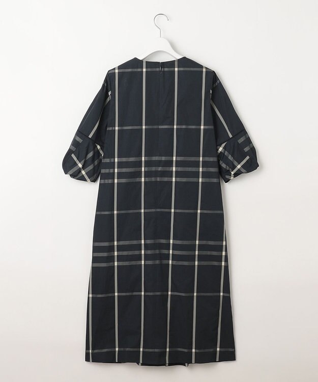 J.PRESS LADIES L 【洗える】 メモリーウェザー チェック ワンピース ネイビー系3