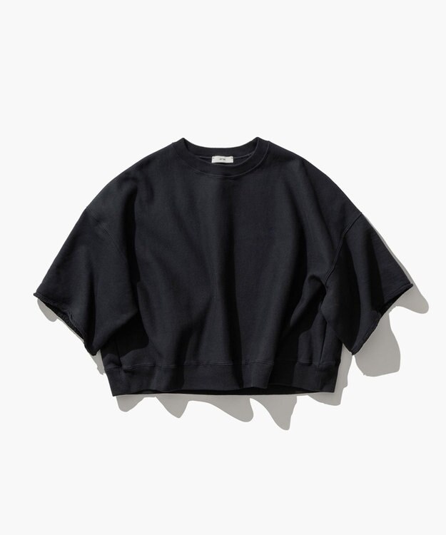 ATON NATURAL DYED URAKE | オーバーサイズハーフスリーブスウェット CHARCOAL GRAY