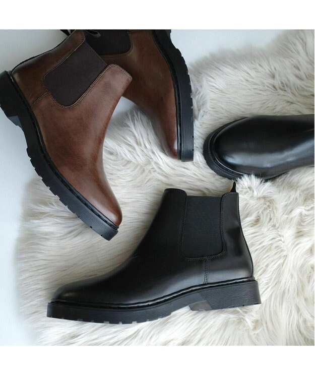 Pointer 本革防滑サイドゴアブーツ ダークブラウン