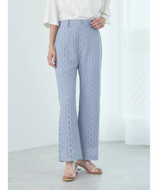 earth music&ecology フラワーレースパンツ Sax