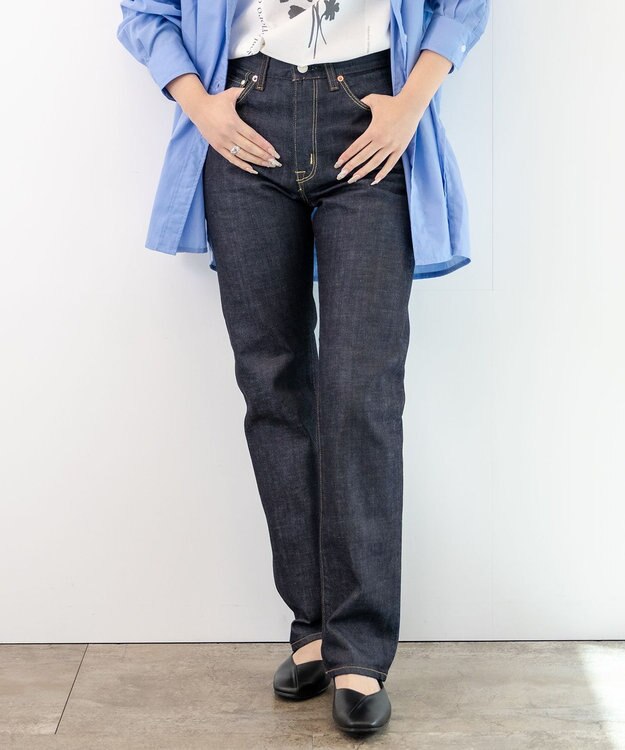 caqu modern straight レギュラーストレートデニムパンツ re.birth