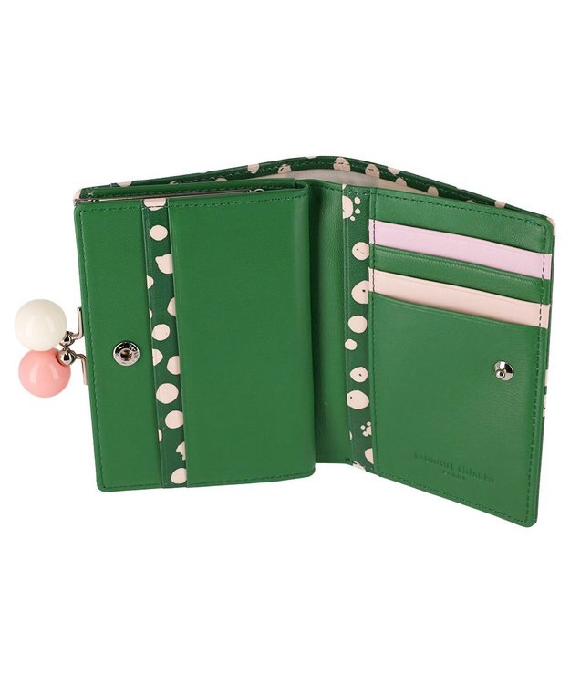 tsumori chisato CARRY ポルカドット 2つ折り財布 がま口 グリーン