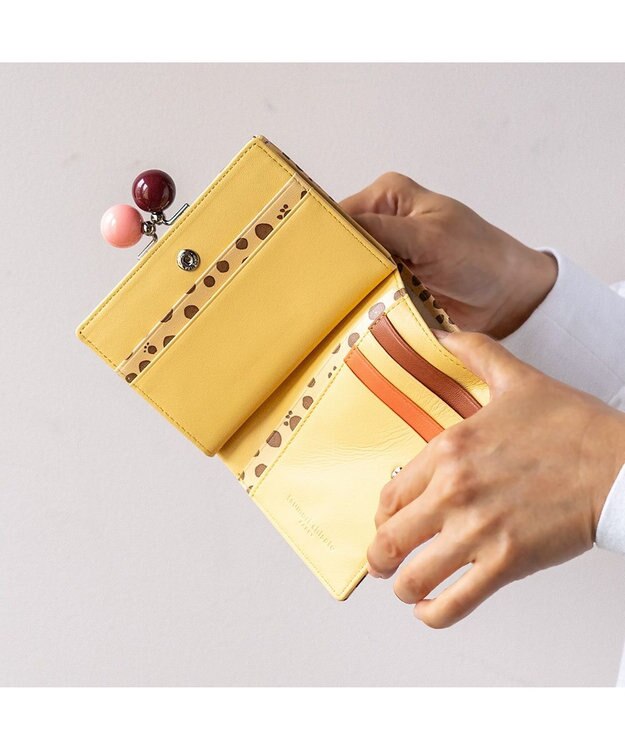 tsumori chisato CARRY ポルカドット 2つ折り財布 がま口 イエロー