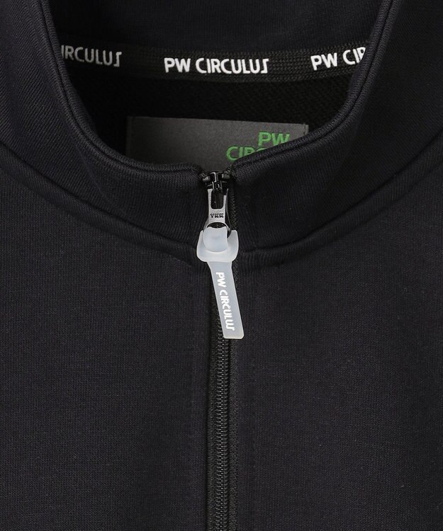 PW CIRCULUS 【MEN】ハーフジップ 裏毛スウェットトップス ゴルフ ブラック系