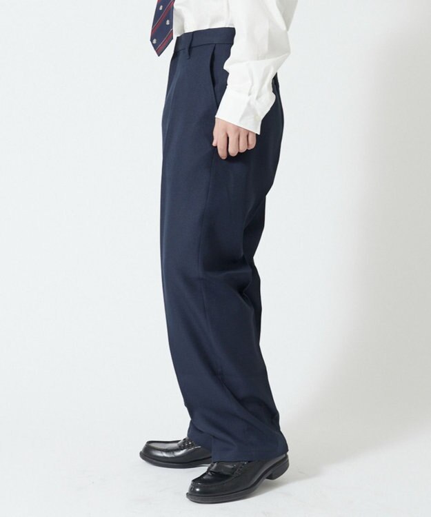 WEGO 【SCHOOLITEM】メンズスクールセミワイドスラックス ネイビー