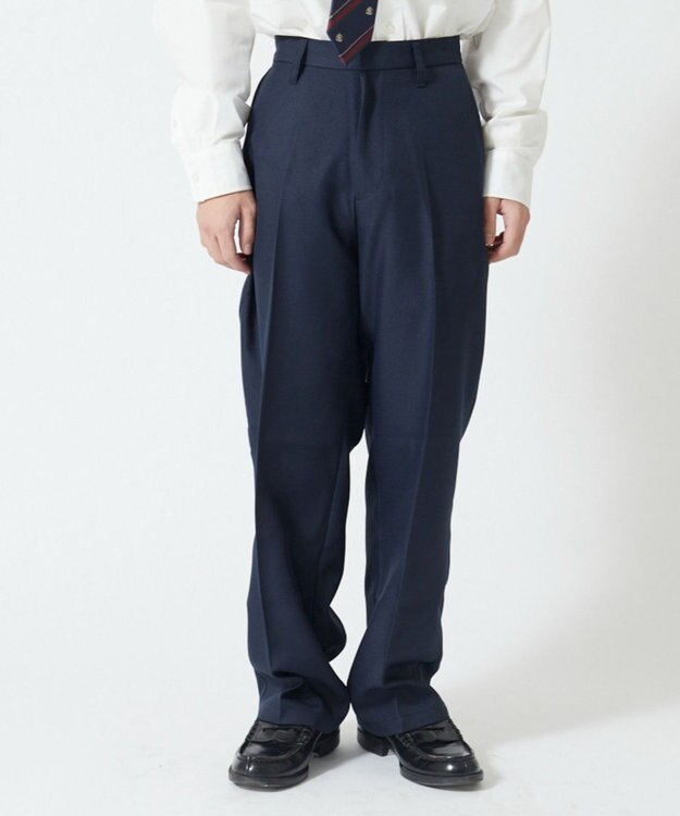 WEGO 【SCHOOLITEM】メンズスクールセミワイドスラックス ネイビー