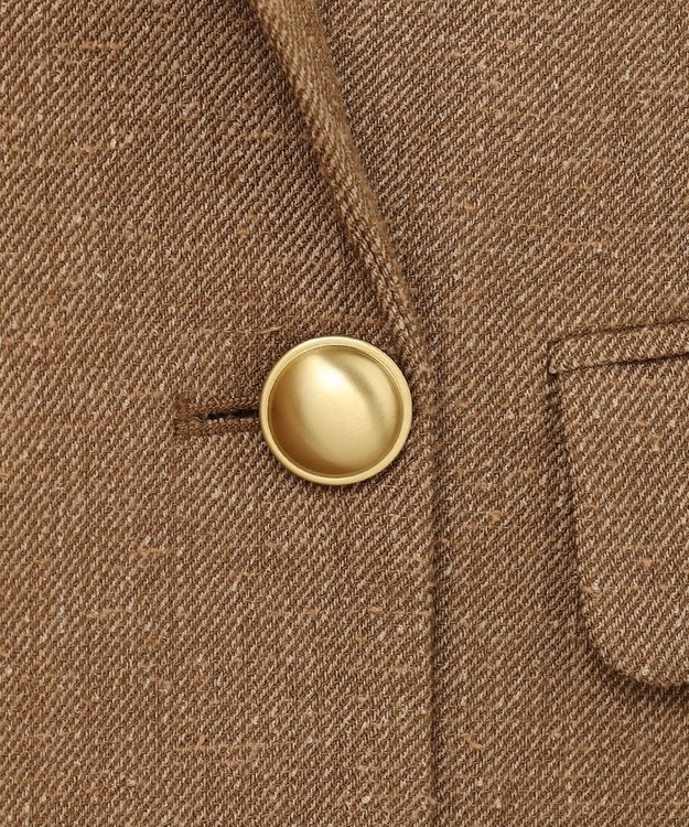 自由区 S 【SHIHOさん着用】シルクネップツイード ジャケット ダークキャメル