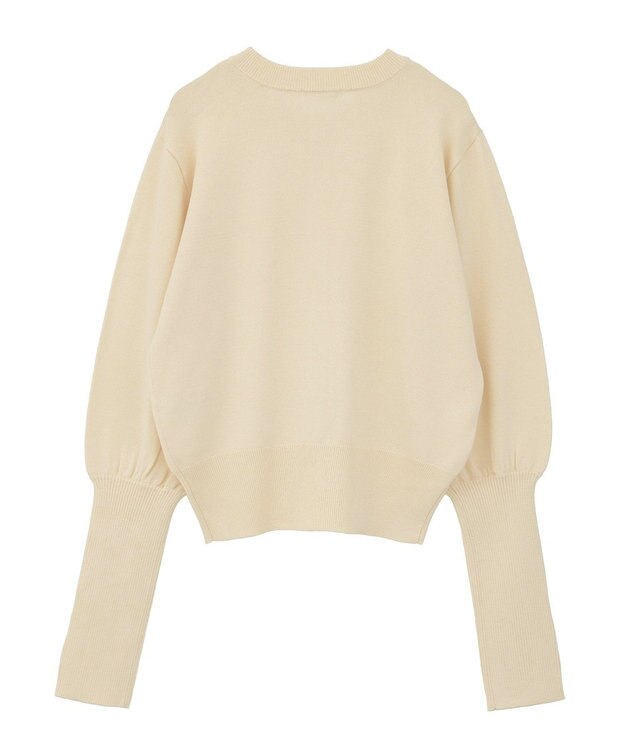 CRAFT STANDARD BOUTIQUE ロング袖リブコンパクトニットカーディガン Yellow