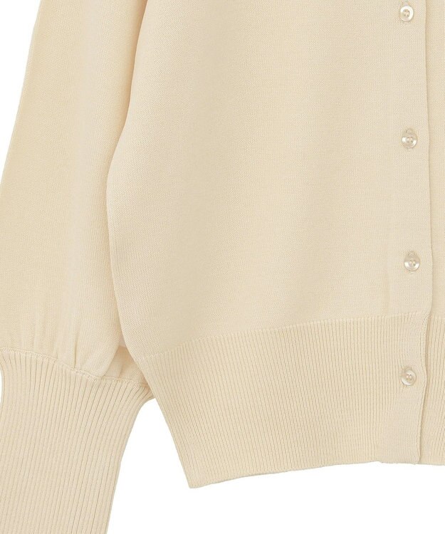 CRAFT STANDARD BOUTIQUE ロング袖リブコンパクトニットカーディガン Yellow