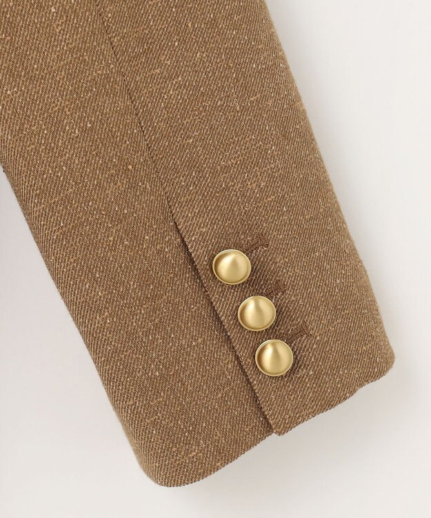 自由区 S 【SHIHOさん着用】シルクネップツイード ジャケット ダークキャメル