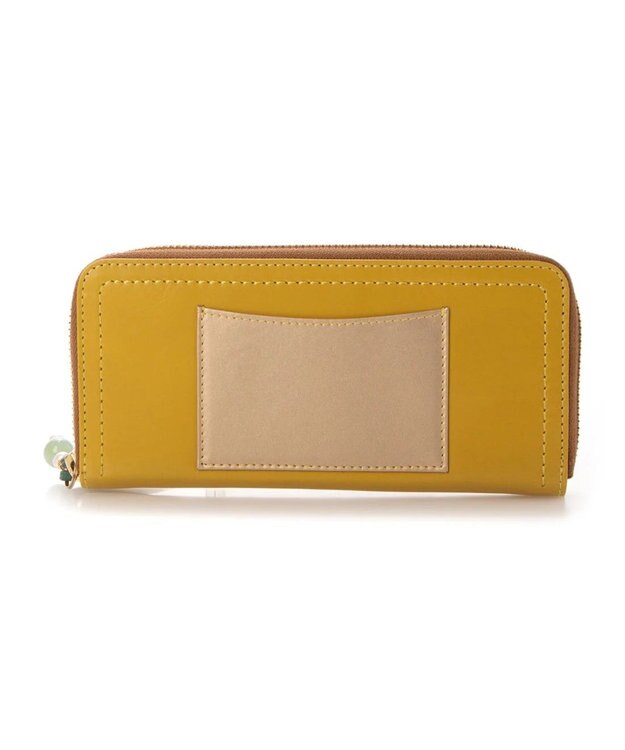 UNBILLION perche ジェムストーンチャームラウンド長財布 ライトイエロー