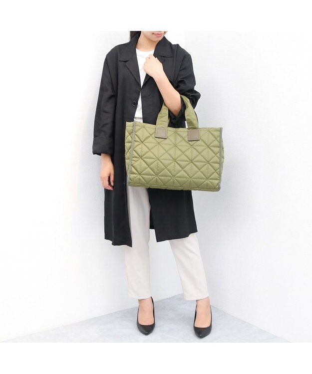 UNBILLION カシュカシュ cachecache / ボックスパテッドキルト2wayトート カーキ