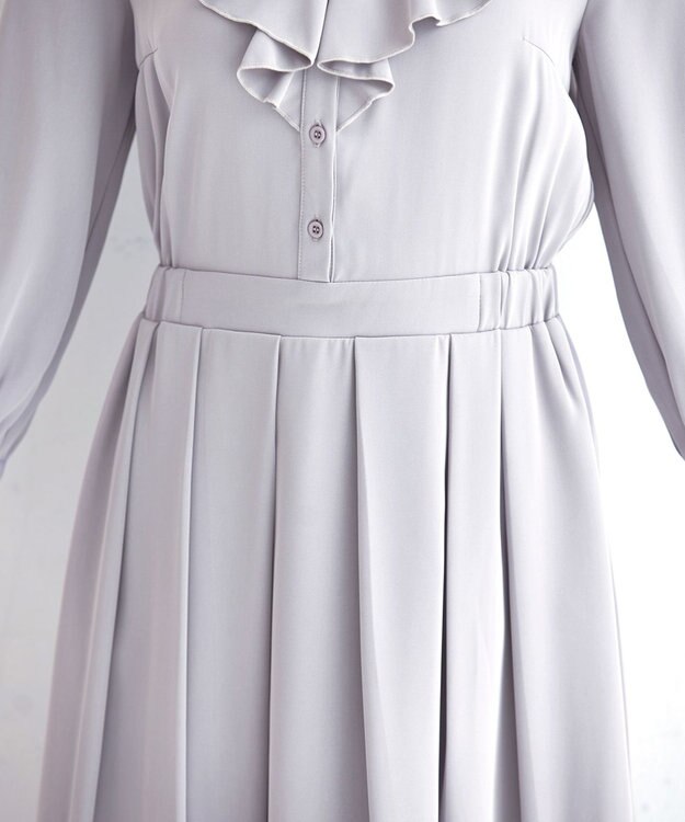 Tiaclasse 【洗える】ラッフルフリルワンピース サックスグレー