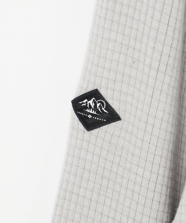 JOSEPH ABBOUD MOUNTAIN 【吸湿発熱/ソフト】ソフトウォームワッフル ハーフジップ カットソー ライトグレー系