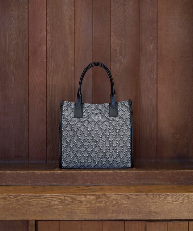 MIYABIYA LAQUOH クロス柄ジャガードトートバッグ S ブラック