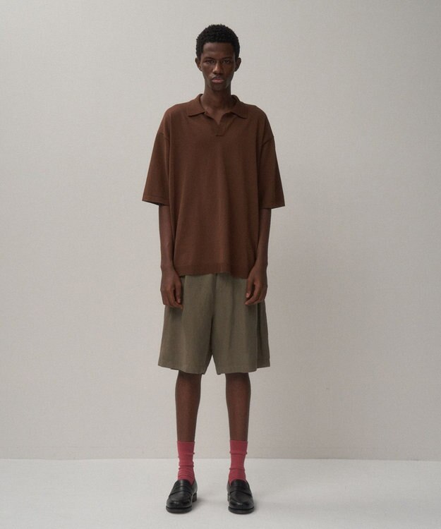 ATON FINE ICE COTTON | スキッパーポロセーター - UNISEX CAMEL