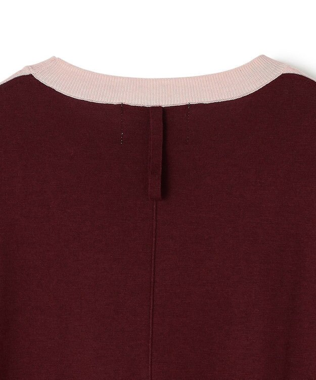 BEIGE， CHLOR / ウールシルク配色クルーネックニット Pink