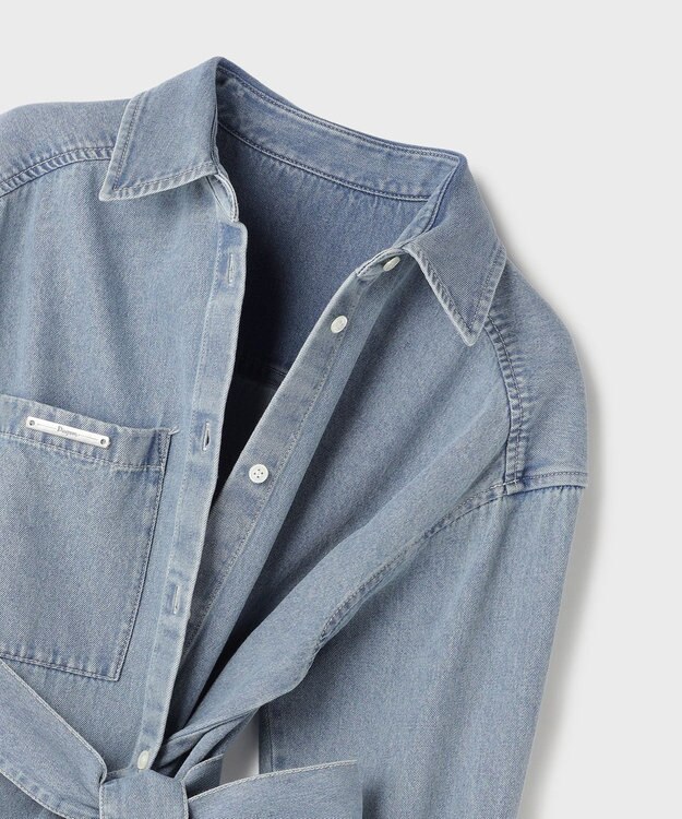 GRACE CONTINENTAL デニムボウタイシャツ ブルー