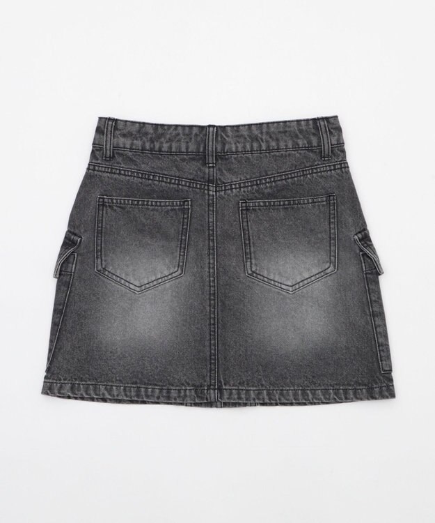 WEGO ヴィンテージウォッシュカーゴミニスカート デニムブラックソノタ