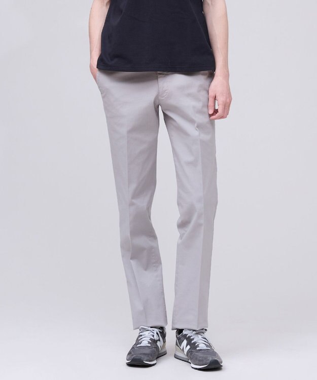 J.PRESS MEN 【ストレッチ】オックスガーメントダイ ステムテーパード パンツ ライトグレー系
