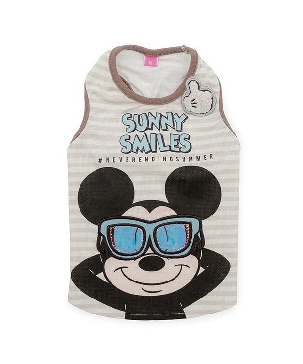 PET PARADISE ディズニー ミッキーマウス サングラス クール タンクトップ 小型犬 ベージュ