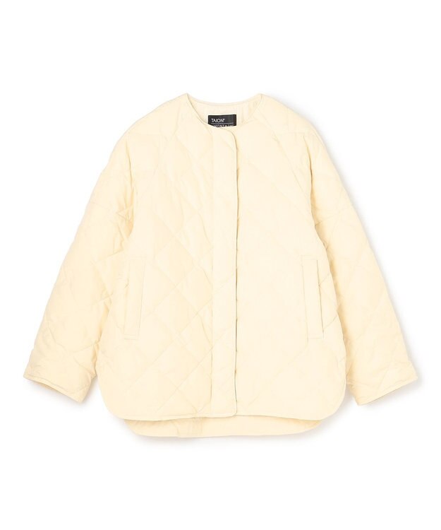 UNFILO 【自宅で洗濯OK / 軽量で暖かい】TAIONコラボ キルティングブルゾン クリーム