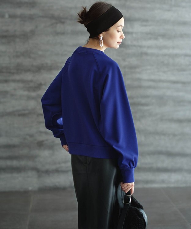 ICB 【洗える】ジョーゼットジャージー  ドルマンスリーブプルオーバー ロイヤルブルー系