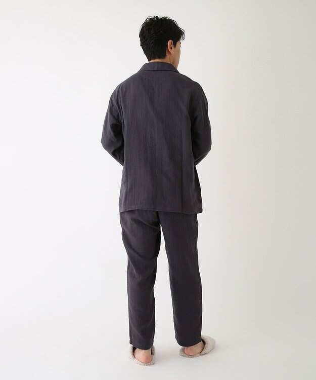 UCHINO マシュマロガーゼ ベーシック メンズパジャマ ダークグレー