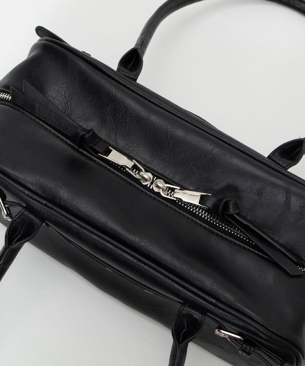 WEGO ベルトデザインボストンバッグ ブラック