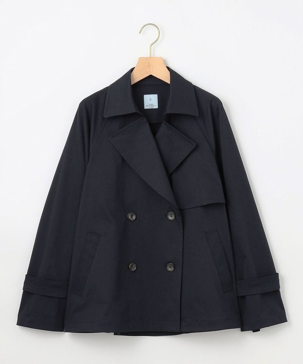 組曲 【WEB限定】コットンライクツイル ショートトレンチコート ネイビー系