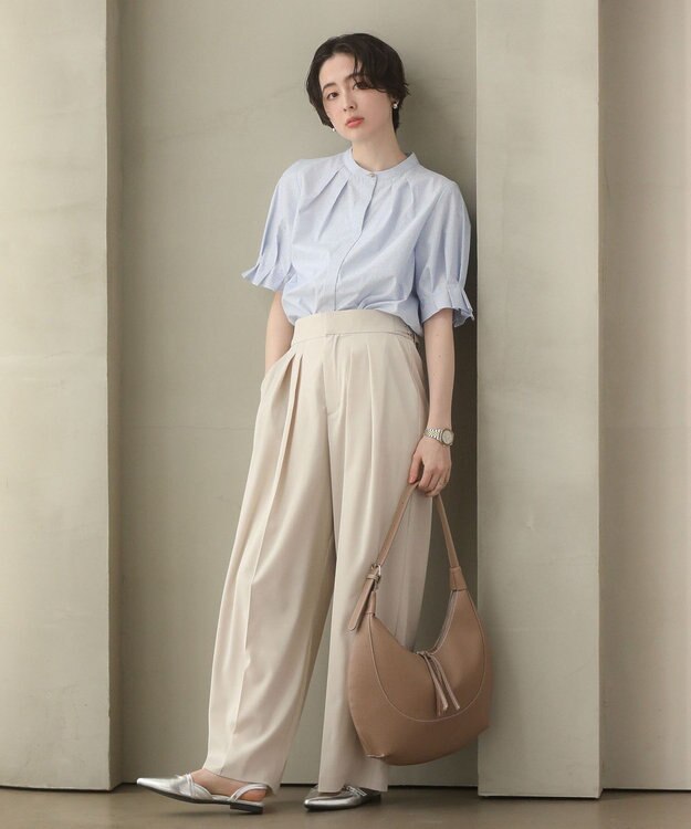 Green Parks タックワイドパンツ Natural