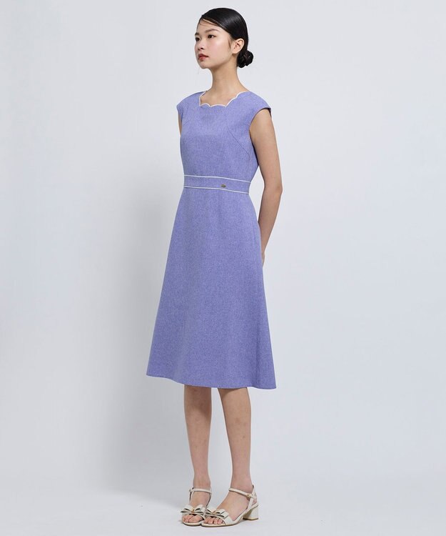 TOCCA 【松木育未さん着用】FLORAL SILHOUETTE ドレス ブルー系