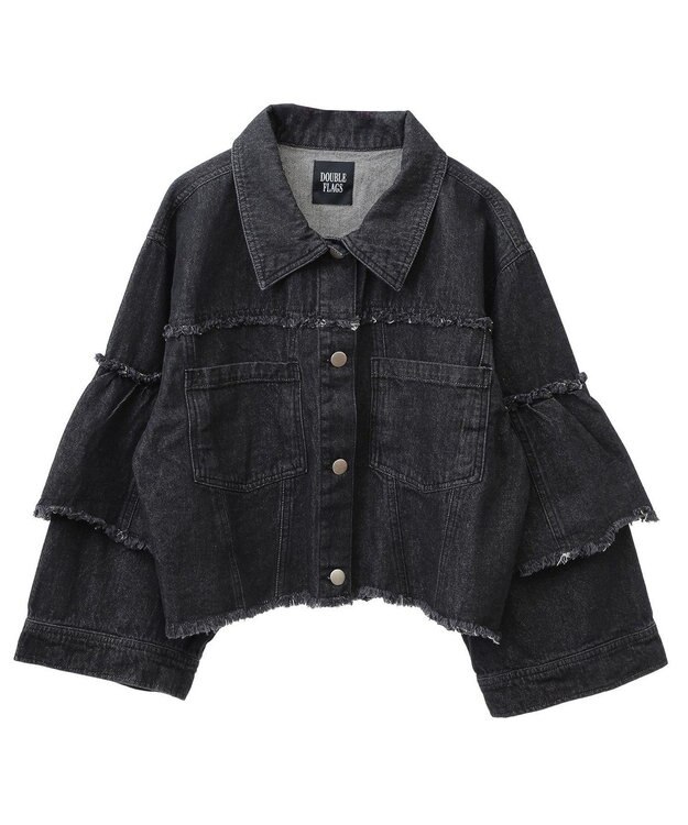 Green Parks ・ＤＯＵＢＬＥ　ＦＬＡＧＳ　フレアスリーブＧジャン Black