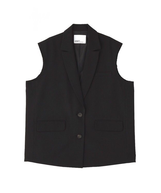 CRAFT STANDARD BOUTIQUE ＜セレモニー＞カットアウトデザインテーラードジレ Black