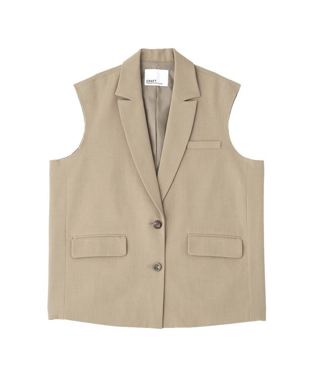 CRAFT STANDARD BOUTIQUE ＜セレモニー＞カットアウトデザインテーラードジレ Beige