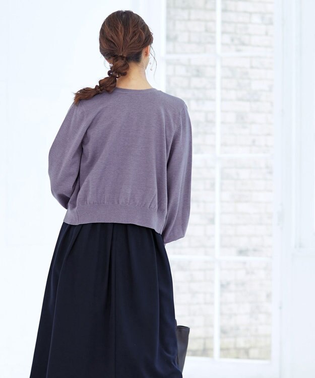 Tiaclasse 【洗える】2WAYパール釦カーディガン ラベンダー