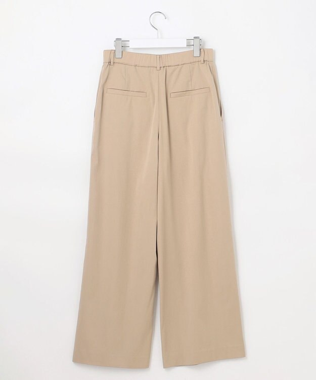 自由区 L 【セットアップ対応・洗える】ドレープツイルワイド パンツ ベージュ