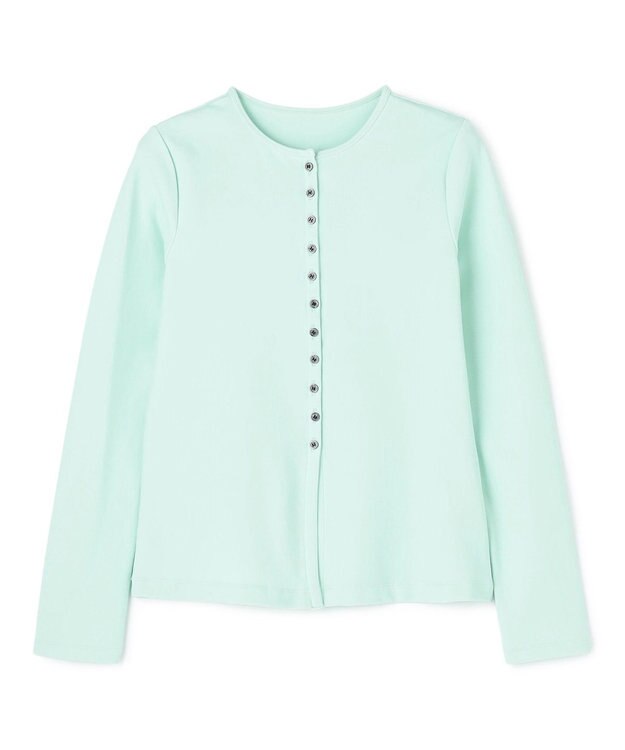 UNFILO ドライタッチリブ カーディガン サックス