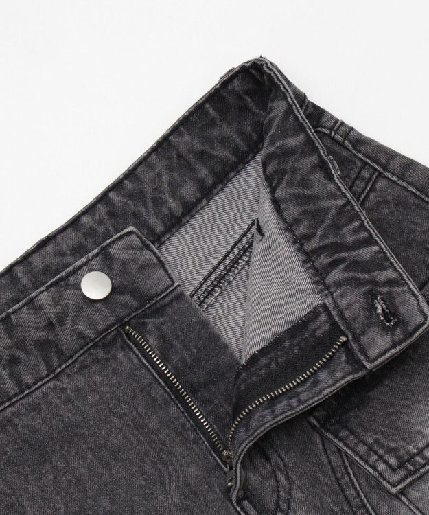 WEGO ヴィンテージウォッシュカーゴミニスカート デニムブラックソノタ