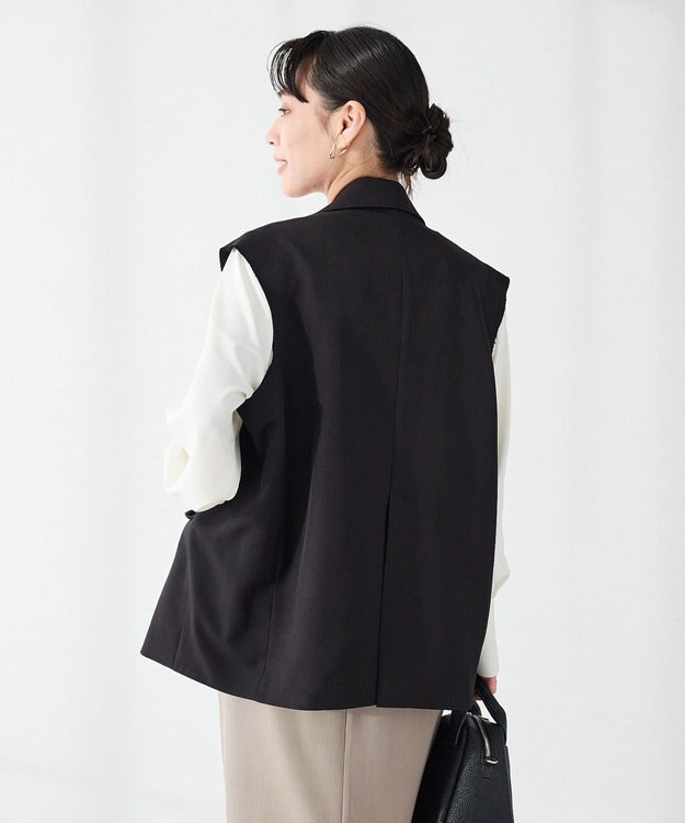CRAFT STANDARD BOUTIQUE ＜セレモニー＞カットアウトデザインテーラードジレ Black