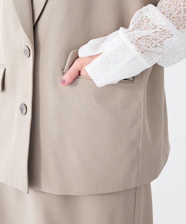 CRAFT STANDARD BOUTIQUE ＜セレモニー＞カットアウトデザインテーラードジレ Beige