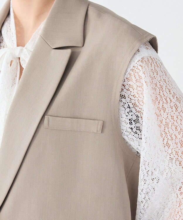 CRAFT STANDARD BOUTIQUE ＜セレモニー＞カットアウトデザインテーラードジレ Beige