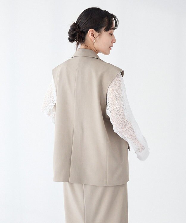 CRAFT STANDARD BOUTIQUE ＜セレモニー＞カットアウトデザインテーラードジレ Beige