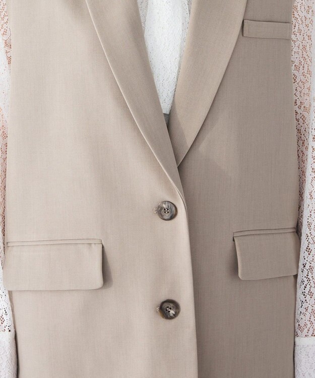CRAFT STANDARD BOUTIQUE ＜セレモニー＞カットアウトデザインテーラードジレ Beige
